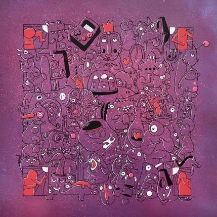 Peinture Purple Haze par Oocalme | Tableau Art Singulier Graffiti, Posca Animaux