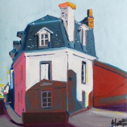 Peinture Street corner  par Coueffic Sébastien | Tableau Figuratif Huile Architecture, Scènes de vie, Urbain