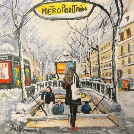 Gemälde Métro près de l’arc de Triomphe von Lallemand Yves | Gemälde Figurativ Acryl Pop-Ikonen, Urban