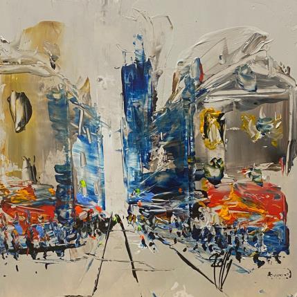 Peinture Passage en ville par Raffin Christian | Tableau Figuratif Huile Scènes de vie