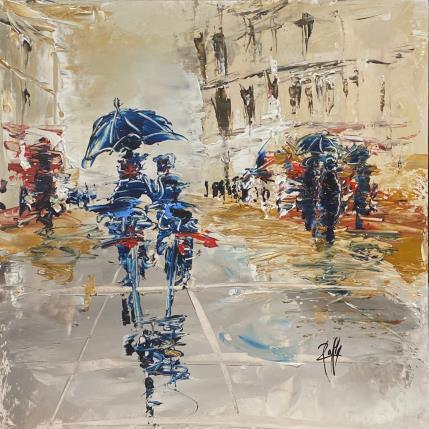 Painting Sous la pluie by Raffin Christian | Painting Figurative Oil Urban