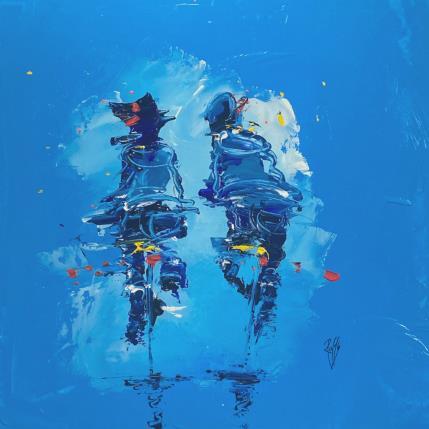 Peinture Bleuté par Raffin Christian | Tableau Figuratif Huile Scènes de vie