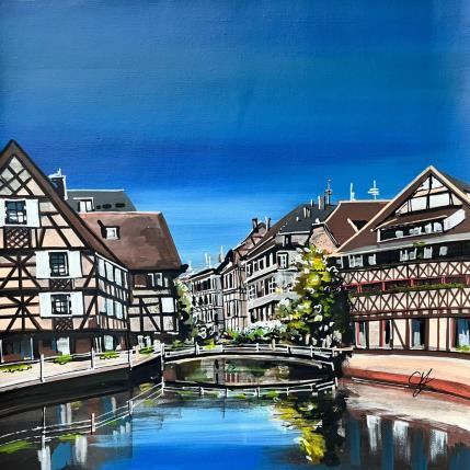 Painting Reflets sur la Petite France by Touras Sophie-Kim  | Painting Realism Acrylic Architecture, Landscapes, Urban