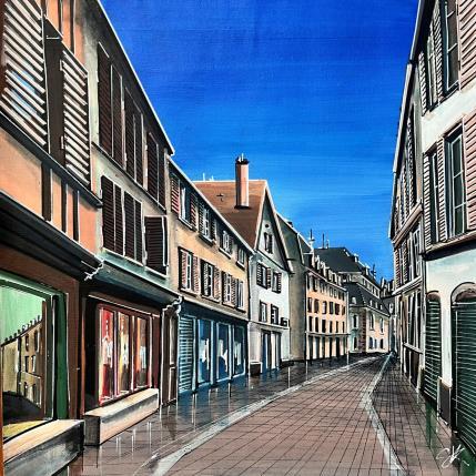 Peinture Ruelle piétonne Strasbourgeoise par Touras Sophie-Kim  | Tableau Réalisme Acrylique Architecture, Paysages, Urbain