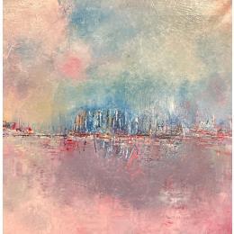 Peinture Horizon mauve par Levesque Emmanuelle | Tableau  Huile