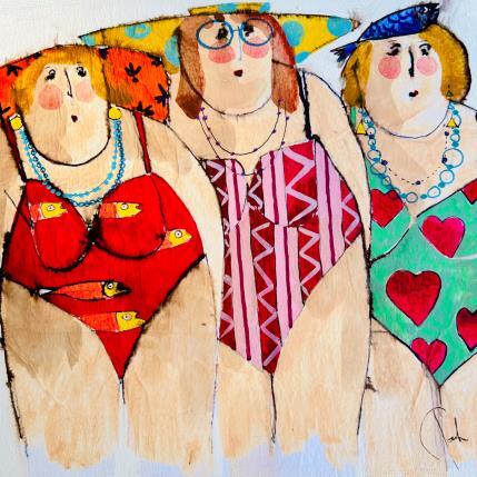 Peinture Marceline Josette Yvonne par Colombo Cécile | Tableau Art naïf Acrylique, Aquarelle, Collage, Encre, Pastel Portraits, Scènes de vie