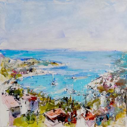 Peinture Vue sur la baie de Villefranche par Poumelin Richard | Tableau Figuratif Acrylique, Huile Paysages