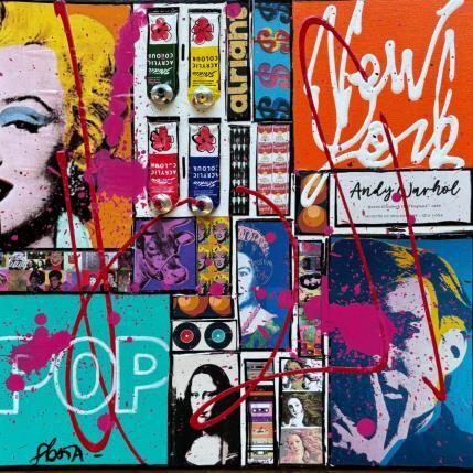 Peinture POP NY par Costa Sophie | Tableau Pop-art Acrylique, Collage, Upcycling Icones Pop