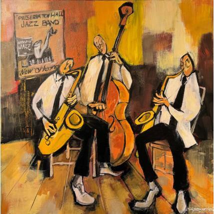 Peinture Jazz Band par Signamarcheix Bernard | Tableau Art naïf Acrylique, Encre, Pastel
