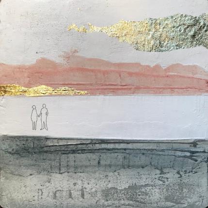 Peinture PRIVACY par Roma Gaia | Tableau Matiérisme Acrylique, Sable Minimaliste