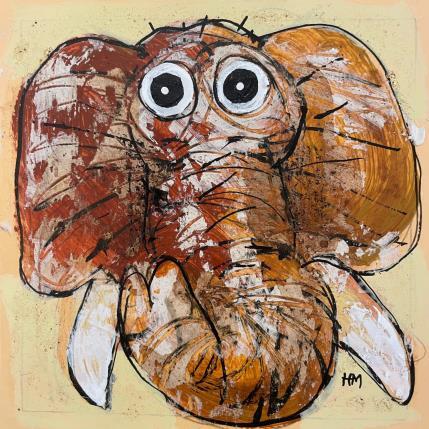 Peinture Élephant par Maury Hervé | Tableau Art Singulier Animaux