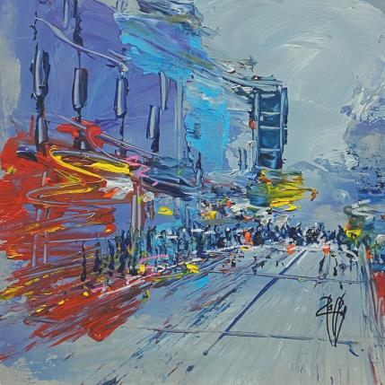 Peinture Boulevard par Raffin Christian | Tableau Figuratif Huile Urbain