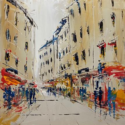 Peinture Jour de Ville par Raffin Christian | Tableau Figuratif Huile Urbain