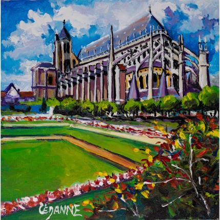 Painting Cathédrale Saint-Etienne de Bourges by Cédanne | Painting Figurative Acrylic, Oil Architecture, Landscapes, Pop icons, Urban