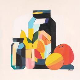 Gemälde Julie Jar von Billy Dust | Gemälde Abstrakt Acryl Stillleben