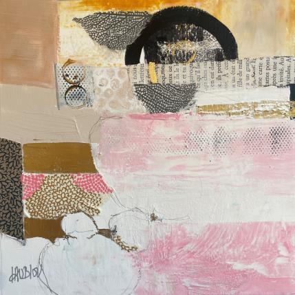 Painting Les bulles de paroles cachées by Lau Blou | Painting Abstract Acrylic, Gluing, Gold leaf, Paper Pop icons