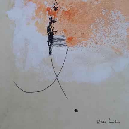 Painting abstract orange A 121 by Wilms Hilde | Painting Abstract Acrylic, Gluing
