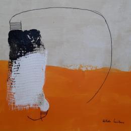 Peinture abstract orange A 123 par Wilms Hilde | Tableau Abstrait Acrylique, Collage