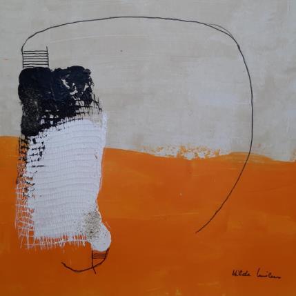 Painting abstract orange A 123 by Wilms Hilde | Painting Abstract Acrylic, Gluing