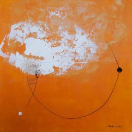Painting abstract orange B 116 by Wilms Hilde | Painting Abstract Acrylic, Gluing Pop icons