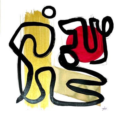 Peinture Endless discussion par Elliot Clara | Tableau Abstrait Acrylique, Encre Scènes de vie