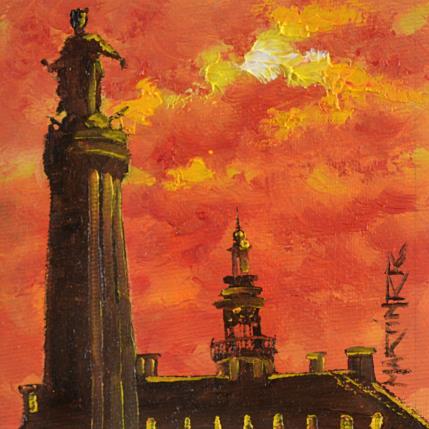 Peinture GRAN PLAZA par Rodriguez Rio Martin | Tableau Figuratif Huile Urbain