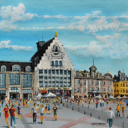 Peinture GRAN PLAZA par Rodriguez Rio Martin | Tableau Figuratif Huile Urbain