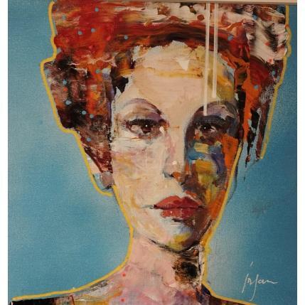 Peinture Madame Pervenche dans le jardin par Yavru Irfan | Tableau Figuratif Huile