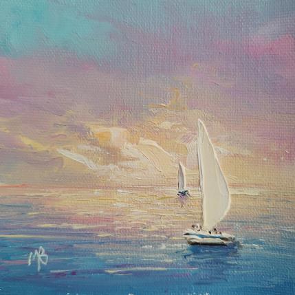 Peinture Voiles blanches par Blandin Magali | Tableau Figuratif Huile Paysages