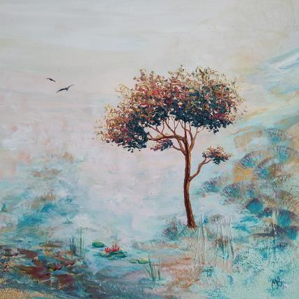 Peinture Les nénuphars par Blandin Magali | Tableau Figuratif Huile Paysages