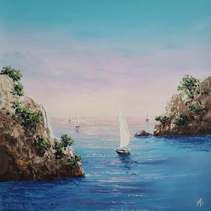 Peinture Soirée rose par Blandin Magali | Tableau Figuratif Huile Paysages