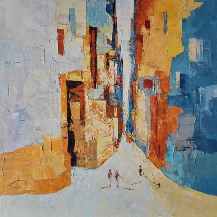 Painting El carrer blanc  by Tomàs | Painting Abstract Oil Life style, Urban