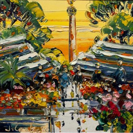 Painting Marché à la Bastille by Corbière Liisa | Painting Figurative Oil Landscapes