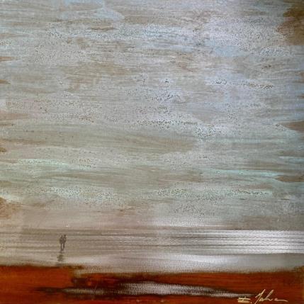 Peinture Couple aux 3 digues 1 par Mahieu Bertrand | Tableau Figuratif Métal Marine, Paysages