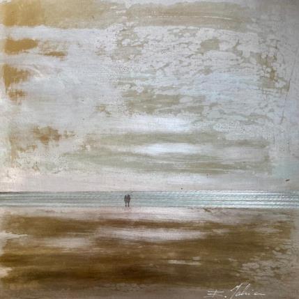 Peinture Couple à Portiragnes  par Mahieu Bertrand | Tableau Figuratif Métal Marine, Paysages