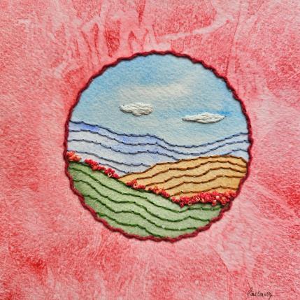 Peinture Pink Blossoms par Vazquez Laila | Tableau Figuratif Aquarelle, Textile Paysages