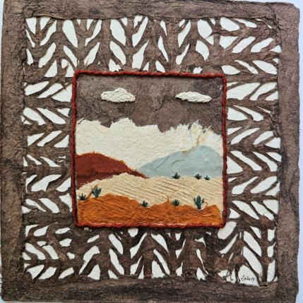 Peinture Desert Glow par Vazquez Laila | Tableau Figuratif Aquarelle, Papier, Textile Paysages