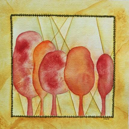 Peinture The colors of life par Vazquez Laila | Tableau Figuratif Aquarelle, Textile Nature, Paysages