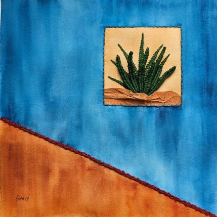 Peinture Maguey in Full Greenery par Vazquez Laila | Tableau Figuratif Aquarelle, Textile Nature
