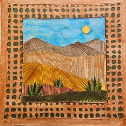 Peinture The land of agaves par Vazquez Laila | Tableau Figuratif Aquarelle, Textile Nature, Paysages