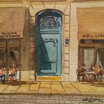 Peinture Discussion par De León Lévi Marcelo | Tableau Figuratif Aquarelle Urbain