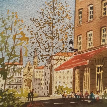 Peinture Automne par De León Lévi Marcelo | Tableau Figuratif Aquarelle Urbain