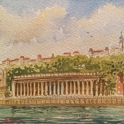 Peinture Promenade en bateau  par De León Lévi Marcelo | Tableau Figuratif Aquarelle Urbain