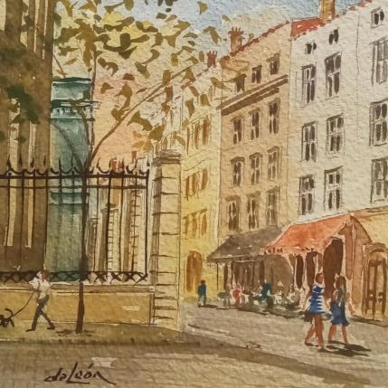 Peinture Promenade par De León Lévi Marcelo | Tableau Figuratif Aquarelle Urbain