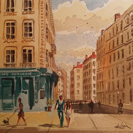 Peinture Lyon Centre par De León Lévi Marcelo | Tableau Figuratif Aquarelle Urbain