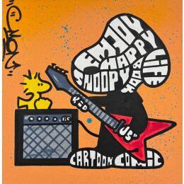 Pintura Rock N' Roll snoopy por Cmon | Pintura Pop-art Pop icons
