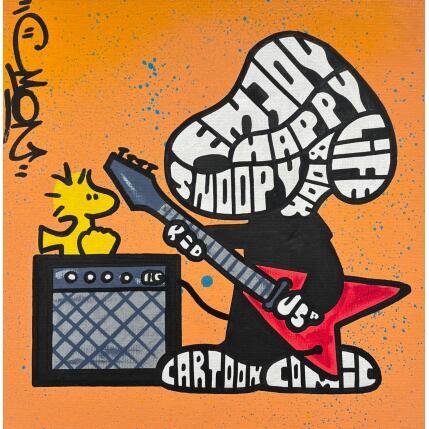 Peinture Rock N' Roll snoopy par Cmon | Tableau Pop-art Icones Pop