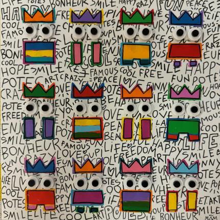 Peinture TRIBU WHITE par Mam | Tableau Pop-art Acrylique Icones Pop, Noir & blanc, Portraits