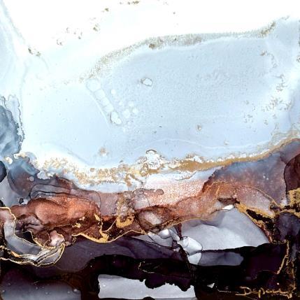 Peinture Poésie Minérale 1990 par Depaire Silvia | Tableau Abstrait Acrylique Minimaliste, Noir & blanc, Paysages