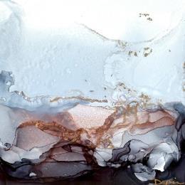 Painting Poésie Minérale 1988 by Depaire Silvia | Painting Abstract Acrylic Black & White, Landscapes, Minimalist